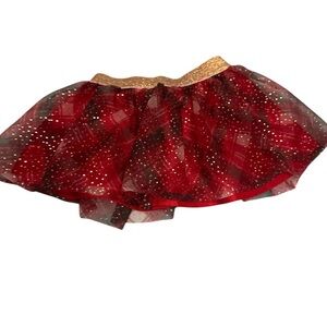 Holiday Time Red and Gold Kids Skirt